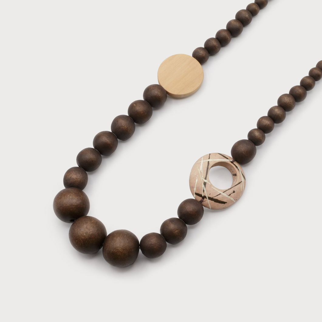 Caracol Beaded wood Necklace